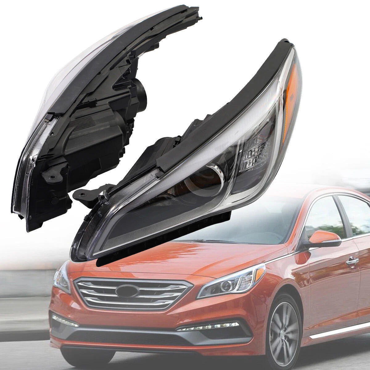 Pair of Headlights for Hyundai Sonata (2015–2017)