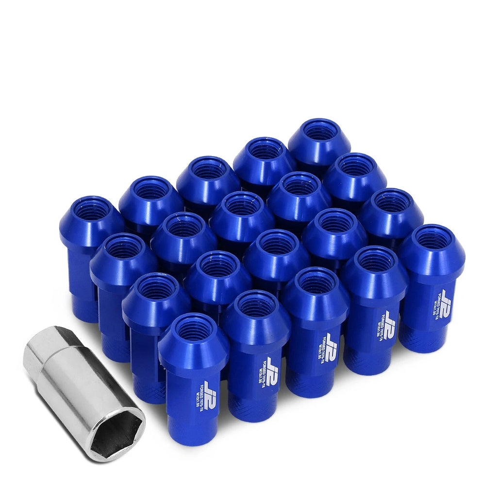 Set of 20 J2 7075-T6 Forged Aluminum M12x1.5 Open-End Lug Nuts for Universal