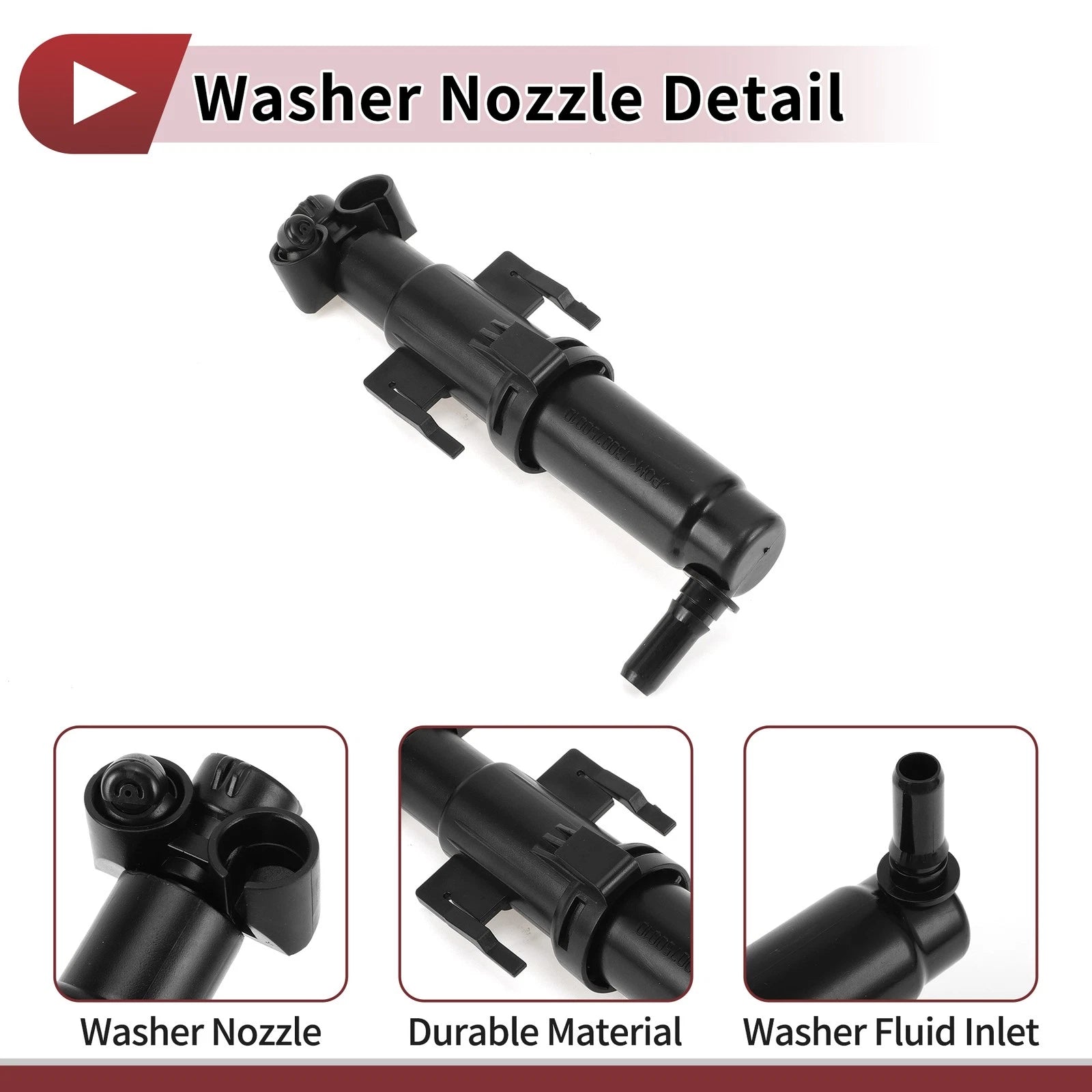 Front Passenger Side Headlight Washer Nozzle for BMW 535i (2010–2016) No. 61677178744