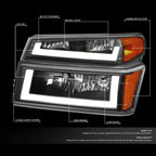 LED DRL Tube Headlight Bumper Lamp for Colorado Canyon (2004–2012)