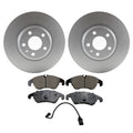 Set of 2 Front Disc Rotors & Akebono Ceramic Pads for Audi A4 A5 S4 S5 (2009–2020)