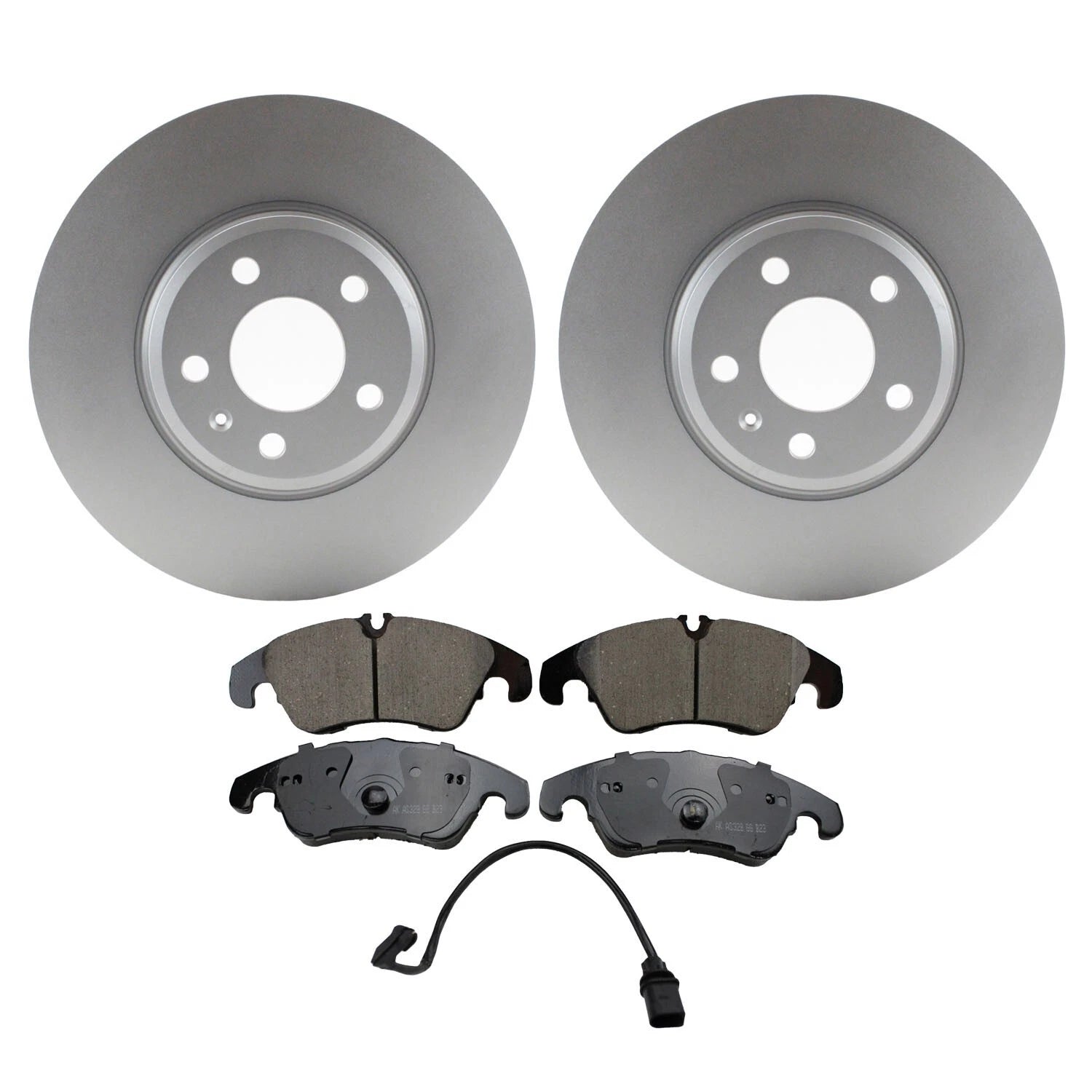 Set of 2 Front Disc Rotors & Akebono Ceramic Pads for Audi A4 A5 S4 S5 (2009–2020)