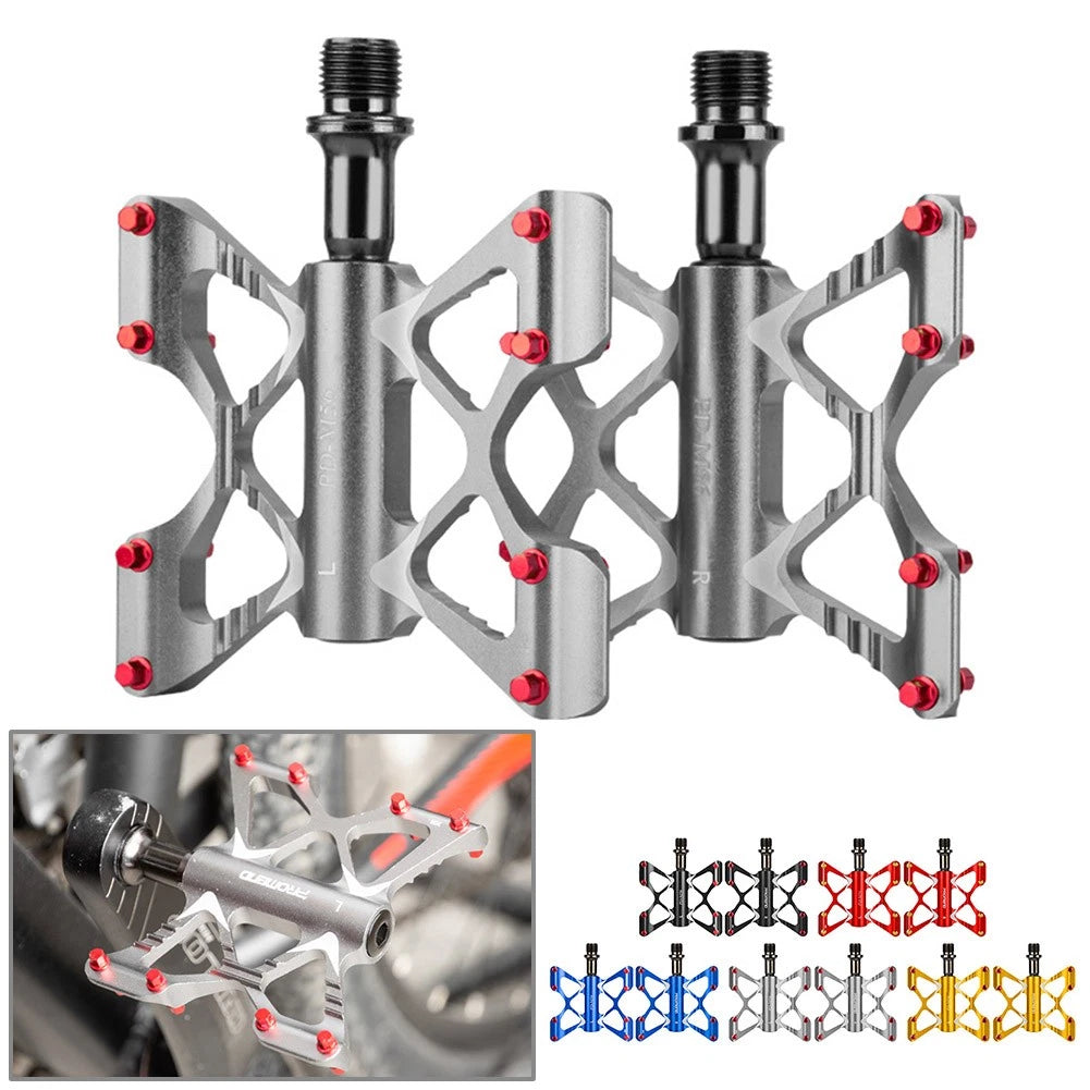 Flat Pedals for PROMEND MTB Road Bike (Ultralight Aluminum, 3 Bearings)
