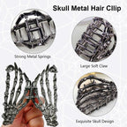 Skull Design Black Ghost Hand Hair Clips for Halloween Party Decorations