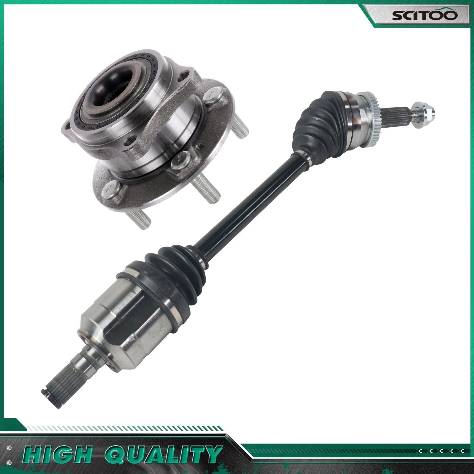 Front Left CV Axle Shaft + Wheel Hub Bearing for Kia Optima (2016–2020)