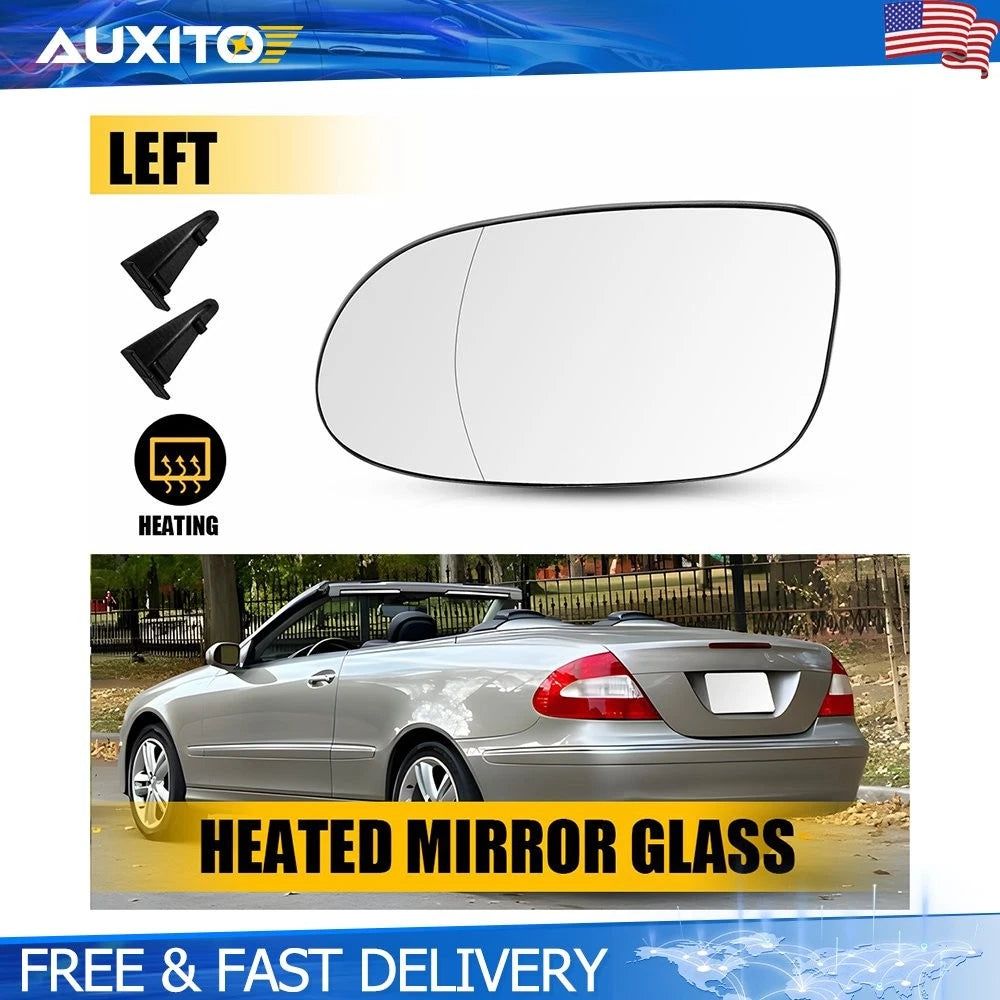 Heated Driver Side Left Mirror Glass for Mercedes-Benz CLK Class (2003–2009) OE 2098100121