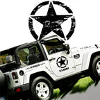 Army Star Distressed Vinyl Decal for Jeep Wrangler (2011–2020)