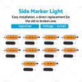 10x LED Clearance Light Side Marker for Truck Trailer Lorry