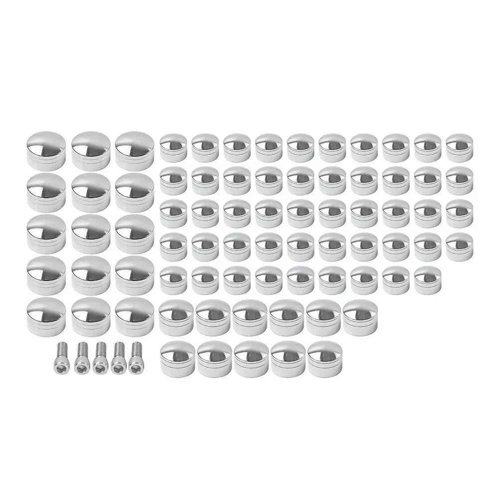 75X Chrome Engine Bolt Topper Caps for Harley Touring Road Street Glide (07-16)