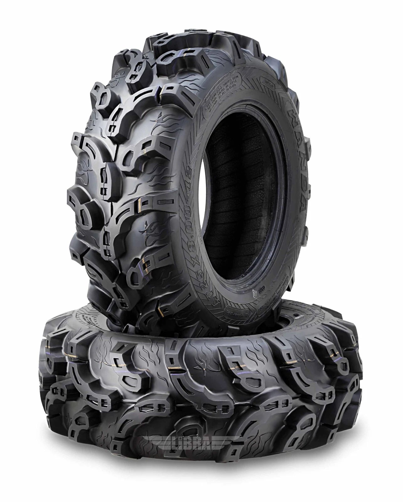 Set of 2 WANDA ATV/UTV Tires 25x8-12 25x8x12 6PR P375 Ultra Deep Tread