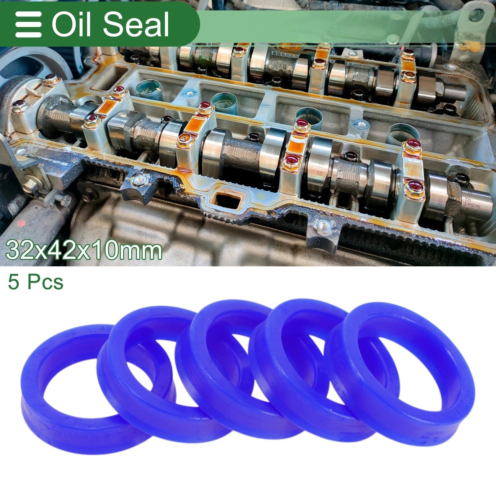 Set of 5 Oil Seal Rotary Shaft Seal 32x42x10mm High Pressure Blue