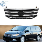 Front Upper Grill for Honda Odyssey (2011–2013) Black with Chrome Trim