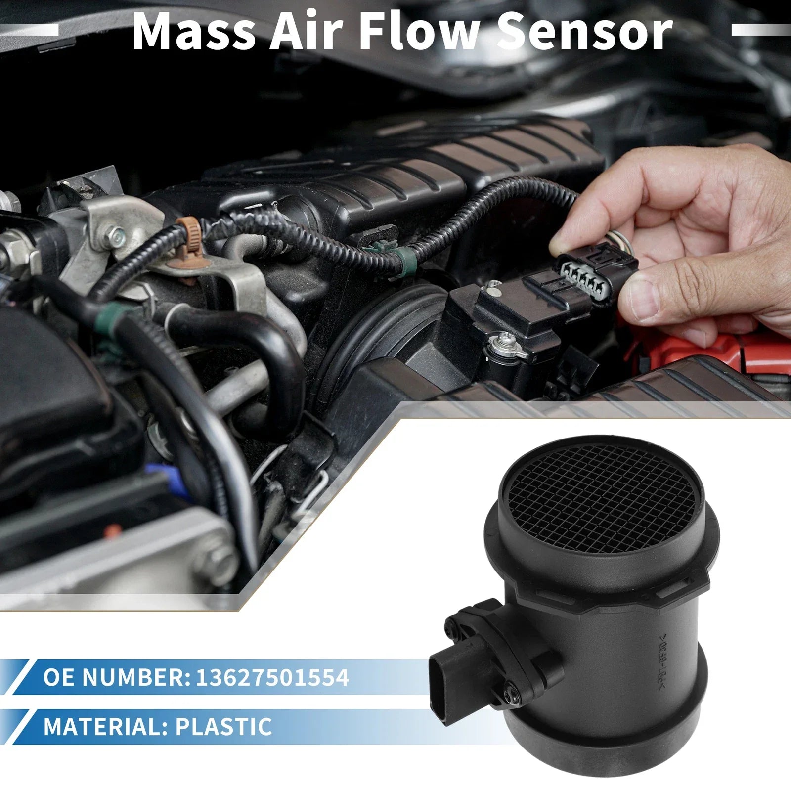 MAF Mass Air Flow Sensor Assembly for BMW 745i V8 4.4L E65 Series