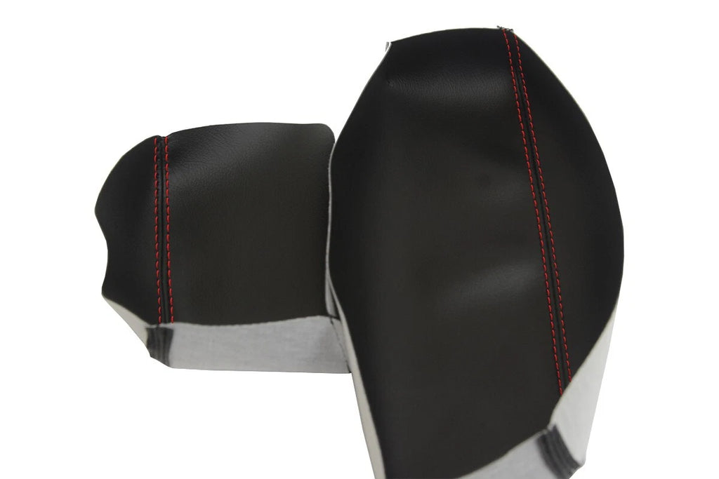Leather Console Lid Armrest Cover for Audi Q7 (2007–2015) Red Stitch