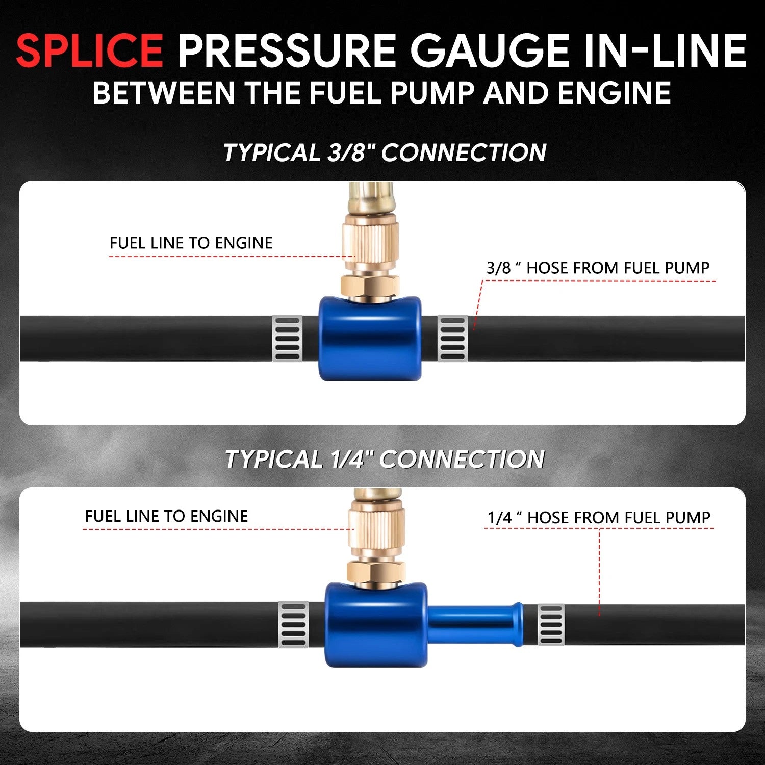 21 Pcs Fuel Pressure Test Kit Dual Scale Gauge for Car SUV Truck