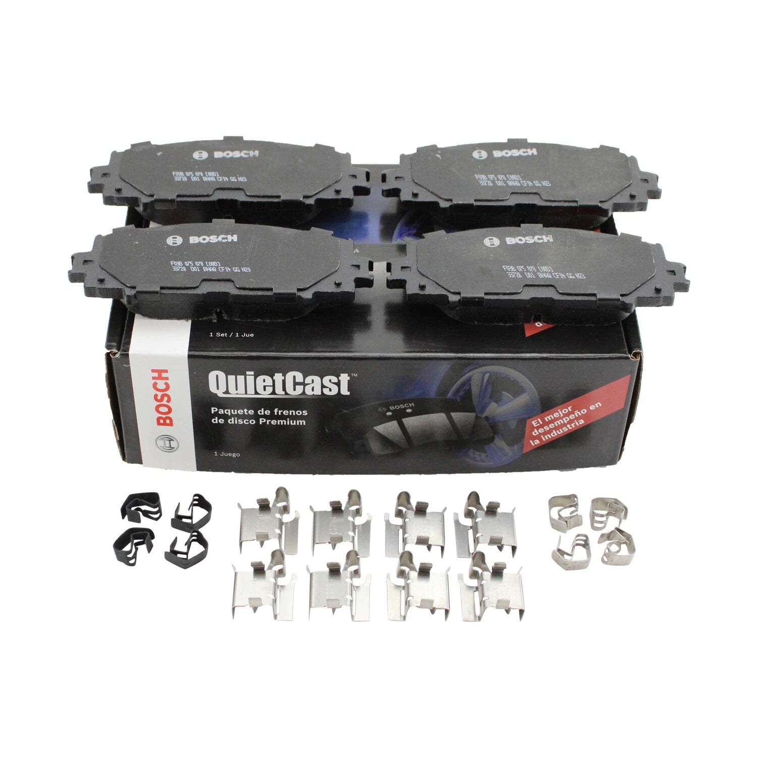 Bosch QuietCast Front Ceramic Brake Pads & Hardware for CT200h (2011–2017)