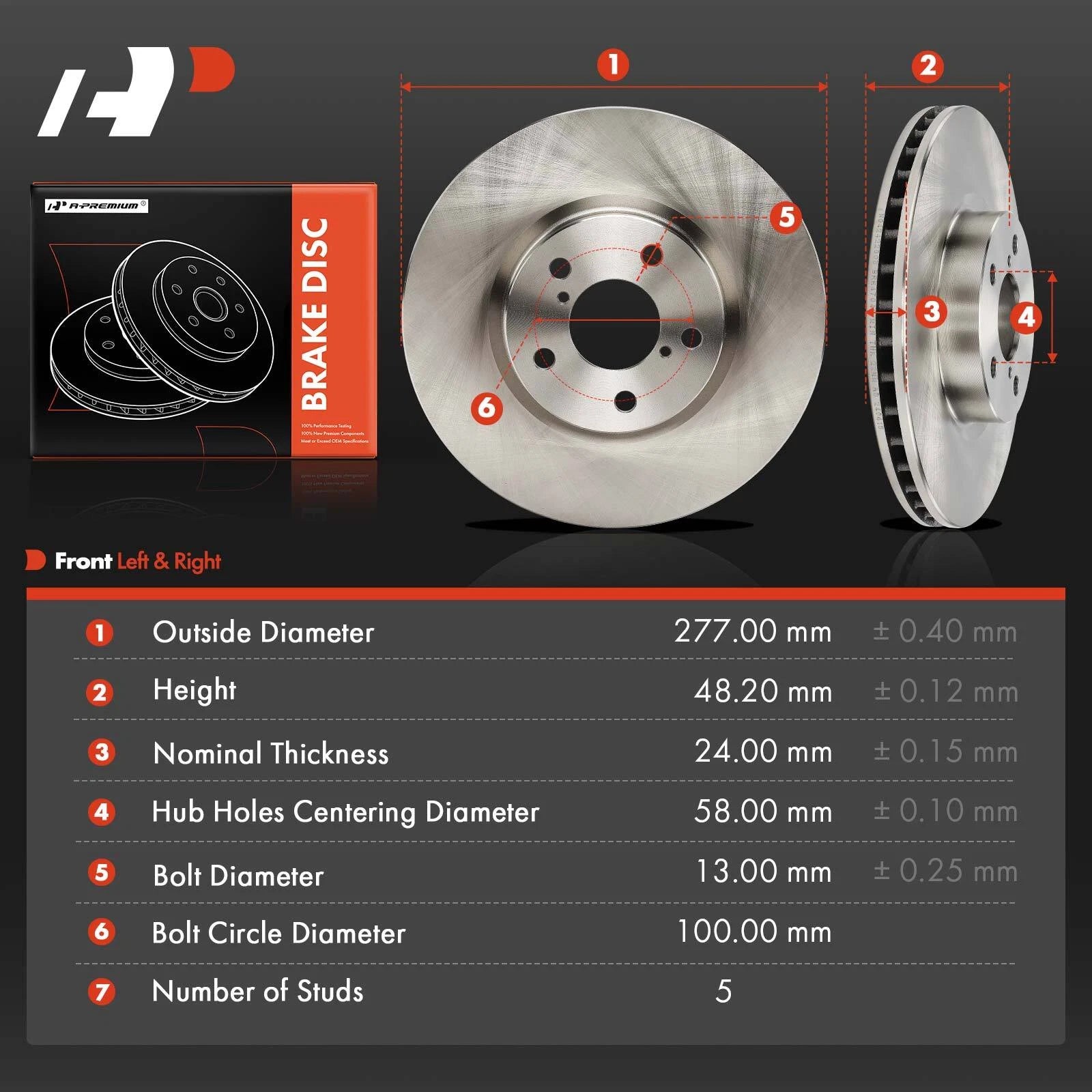 Front Disc Brake Rotors for Subaru Impreza (2017-2023)