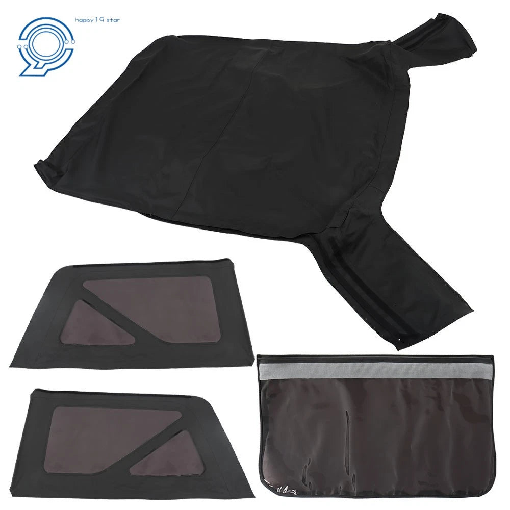 Replacement Black Soft Top with Tinted Rear Window for Jeep Wrangler (2007-2009)