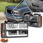 F-Shape LED DRL Headlights for Chevy C/K 1500-3500 Suburban (1988–1993)