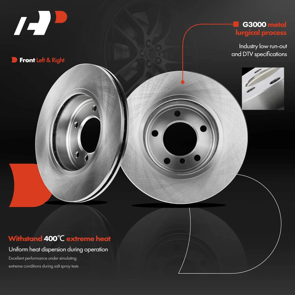 Front Disc Brake Rotors & Ceramic Pads for BMW 325i 325xi (2001–2005)