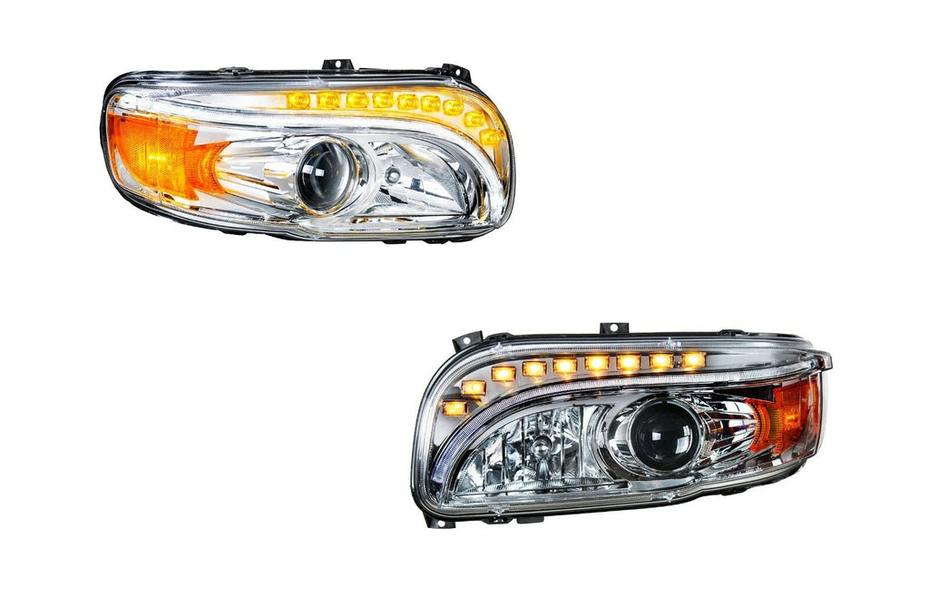 Projection Headlights Replacement with LED Light Bar for Peterbilt 388 389 (2016–2025)