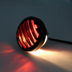 Round Motorcycle Tail Brake Light for Bobber Chopper (Custom Black)