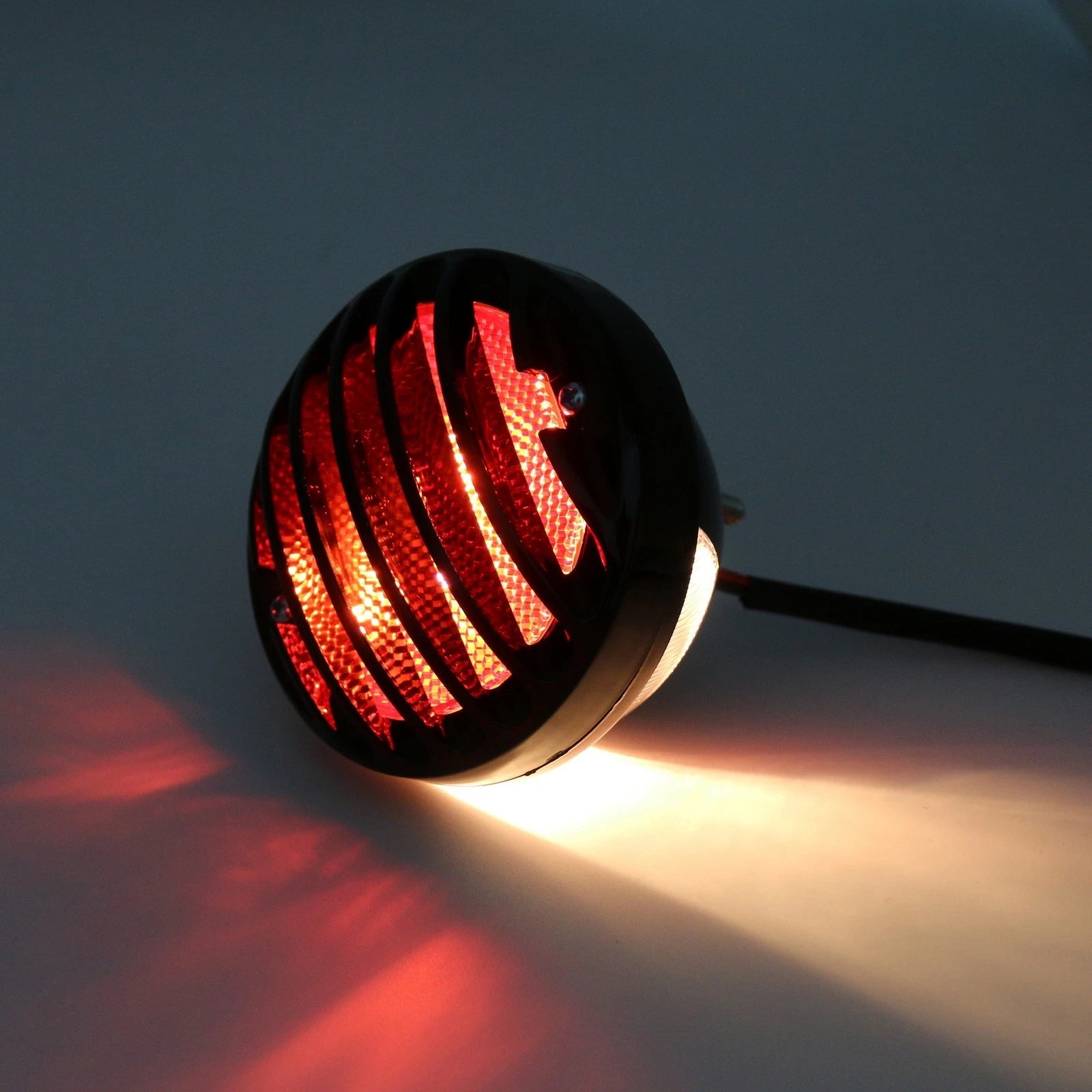 Round Motorcycle Tail Brake Light for Bobber Chopper (Custom Black)