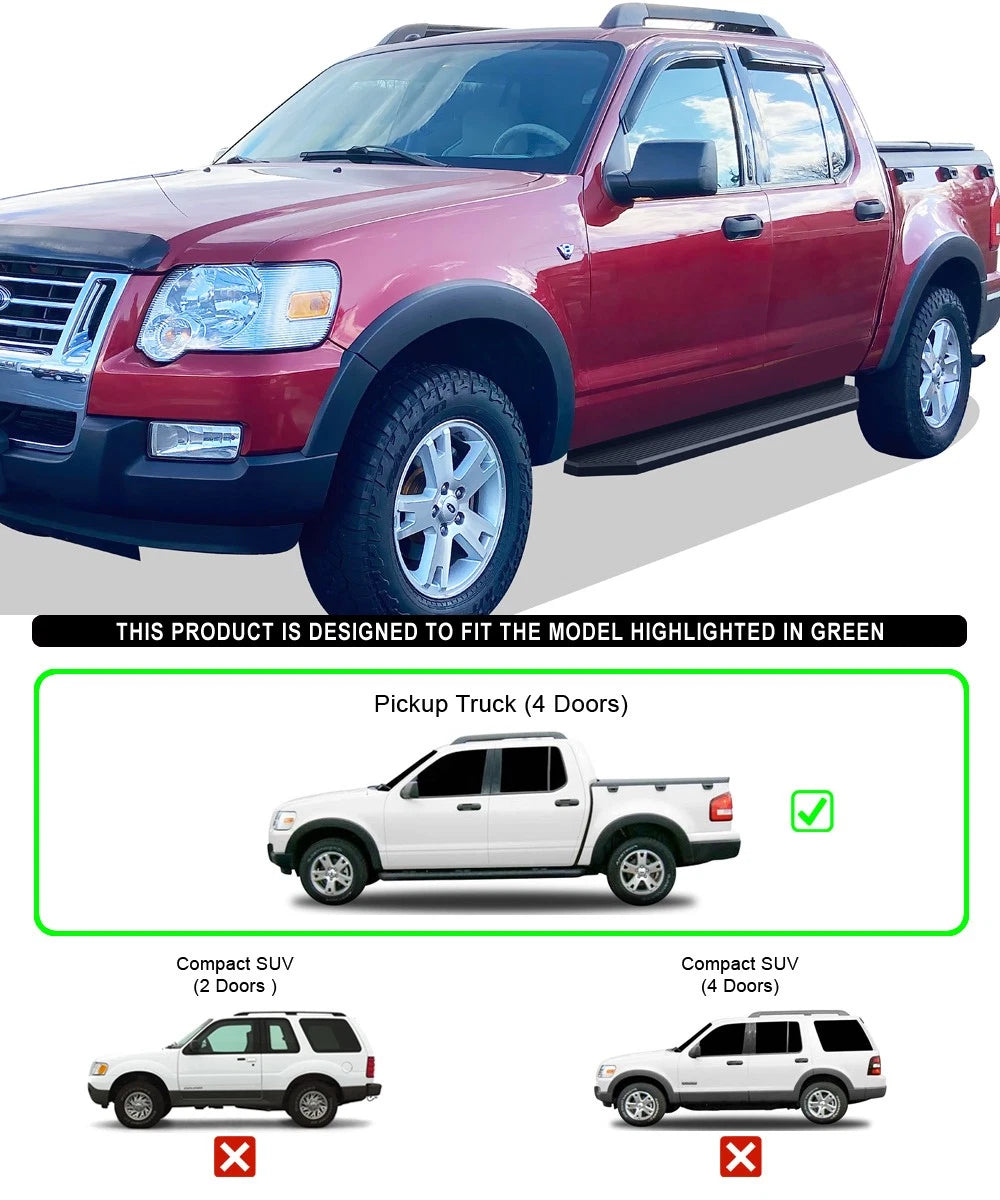 iBoard Black Running Boards for Ford Explorer Sport Trac (2007-2010)