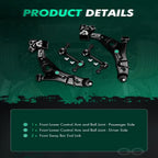 Set of 2 Control Arm & Ball Joint Assembly, 2 Sway Bar for Lincoln MKX (2007–2014)