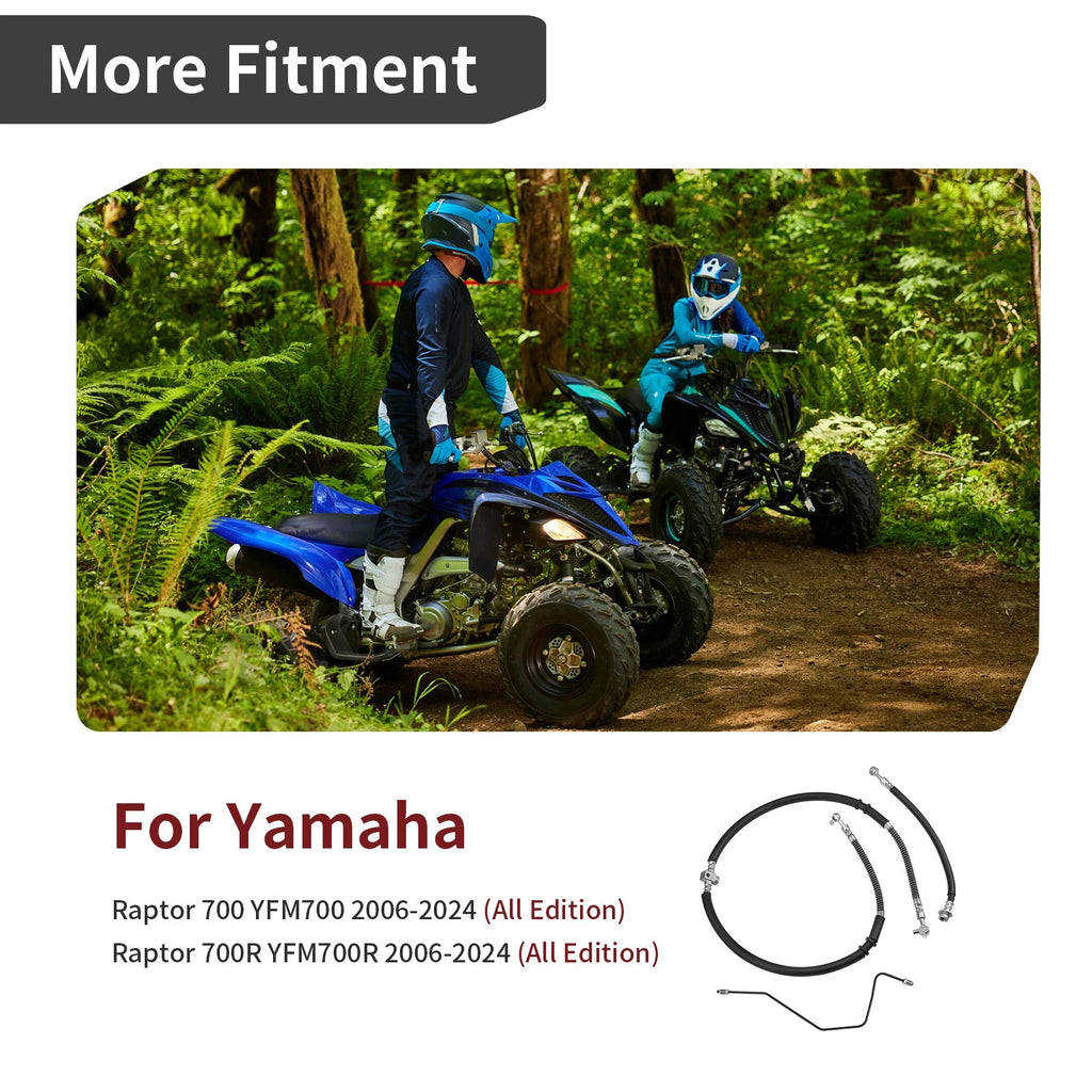 Front Brake Hose Line & Pipe Kit for Yamaha Raptor 700 700R YFM700 YFM700R (2006–2024)