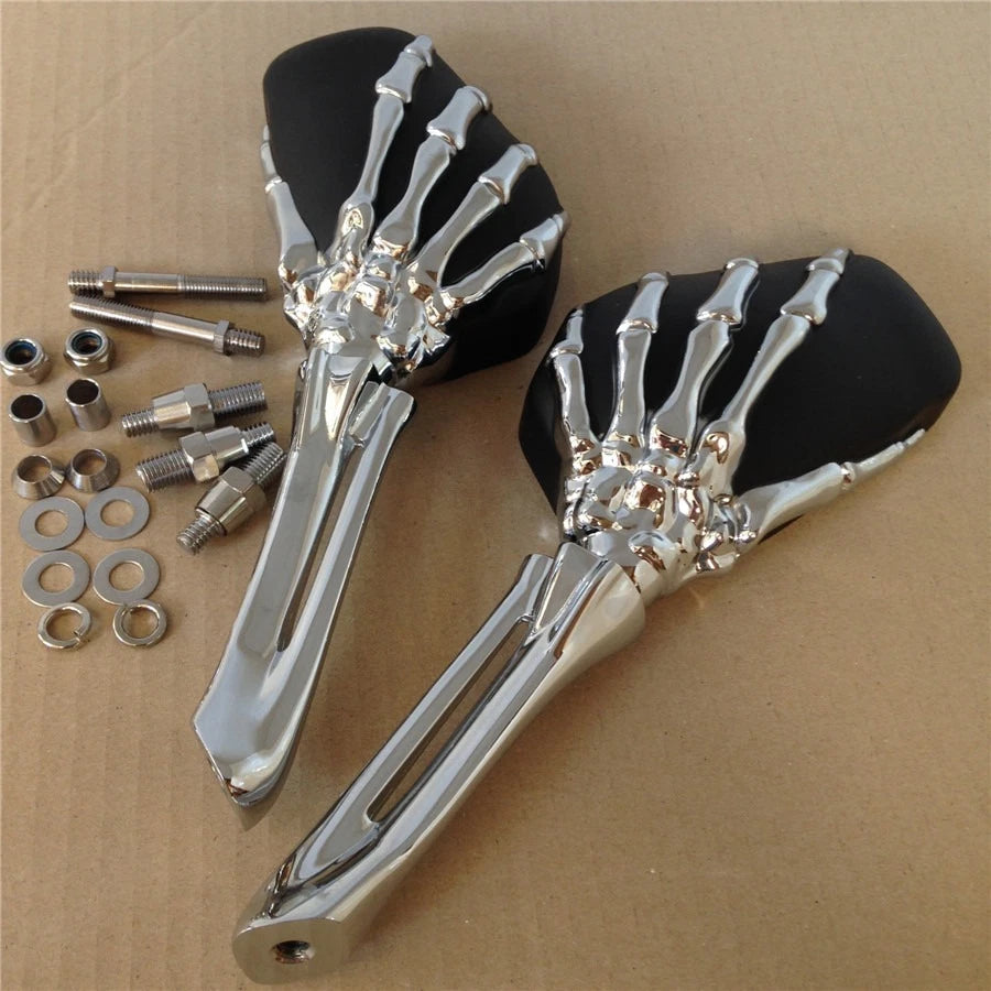 Claw Skeleton Hand Mirror for Honda CB CBR Rebel Shadow Magna VT VTX (1300–1800)