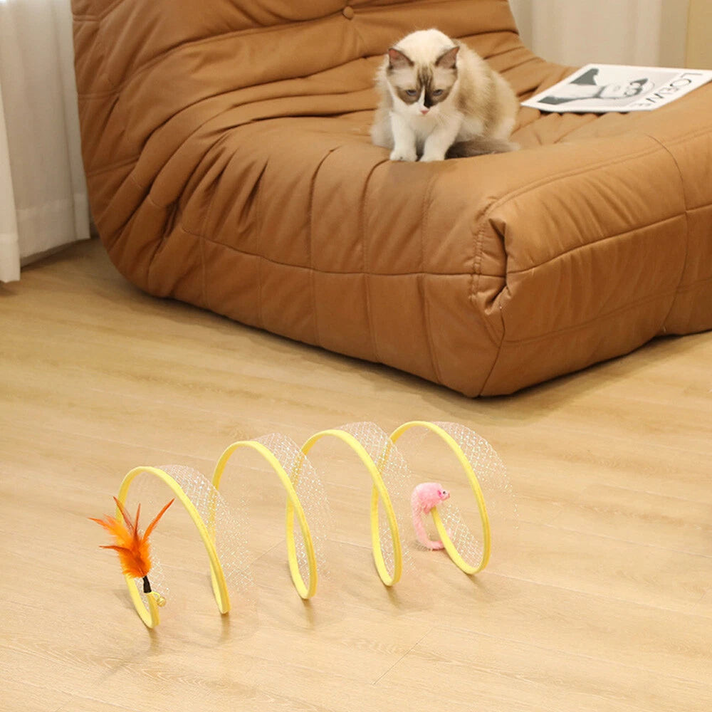 Folded Cat Tube Tunnel for Kittens - Interactive Decompression Toy