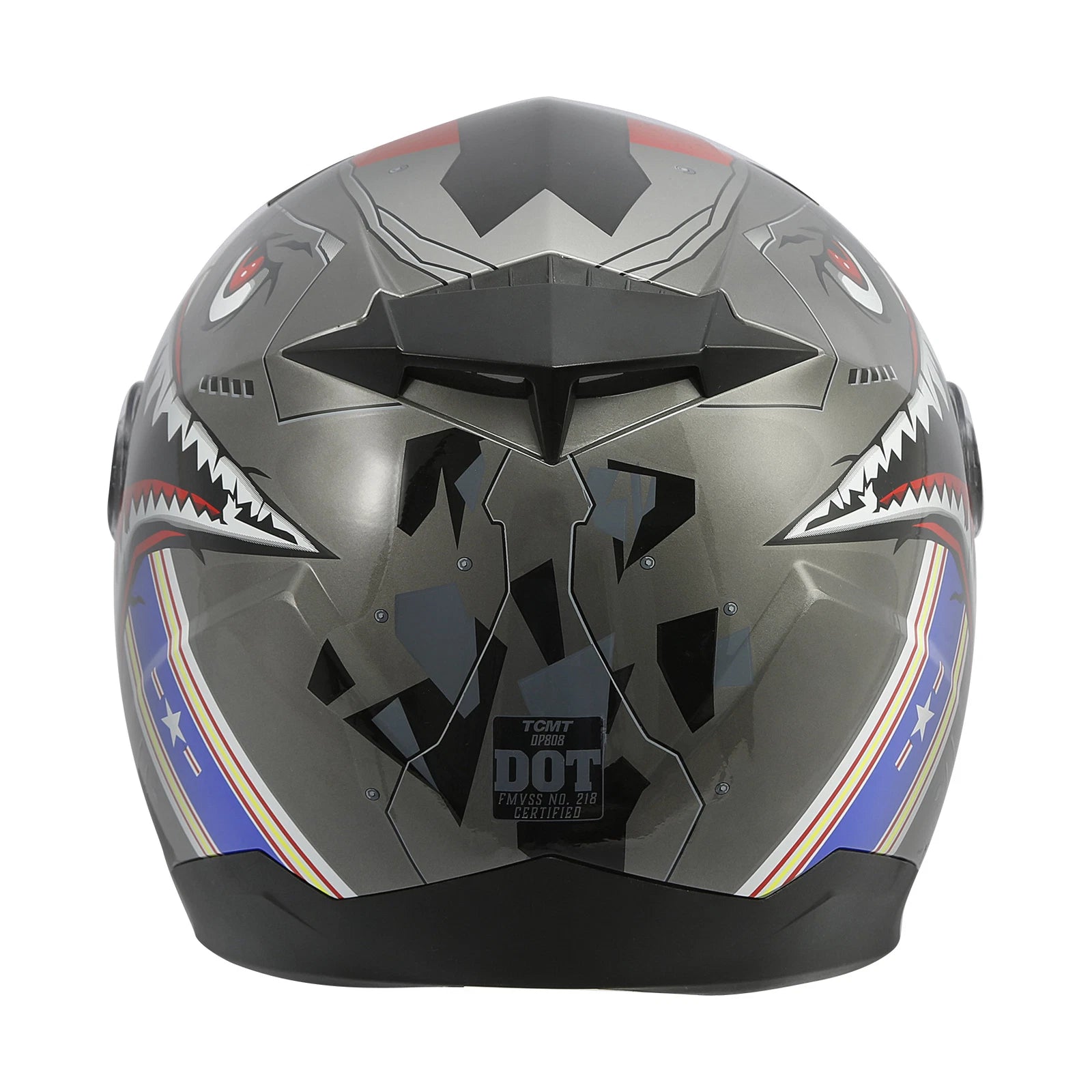 Youth Full Face Motorcycle Helmet for Kids (M-XXL) - Shark Blue Yellow Gray