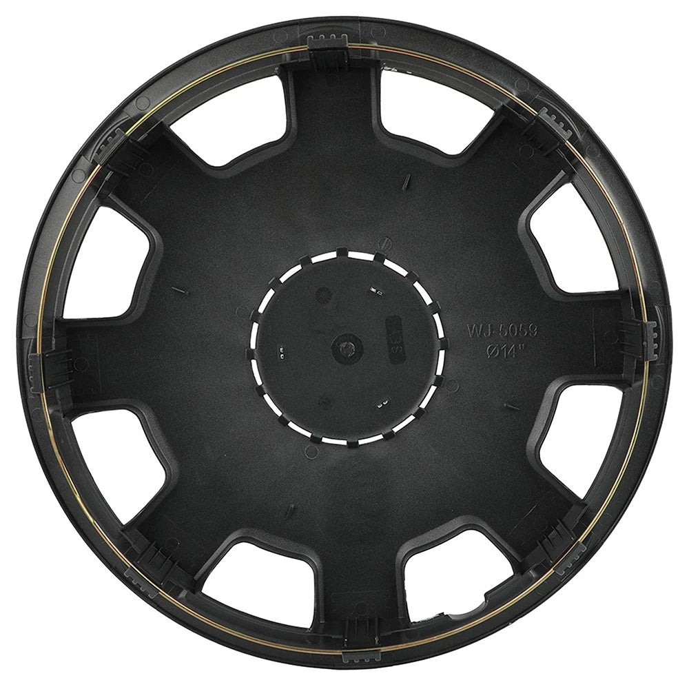 Set of 4 Silver Snap On Full Hub Caps for R14 Tire & Rim (Fits 14")