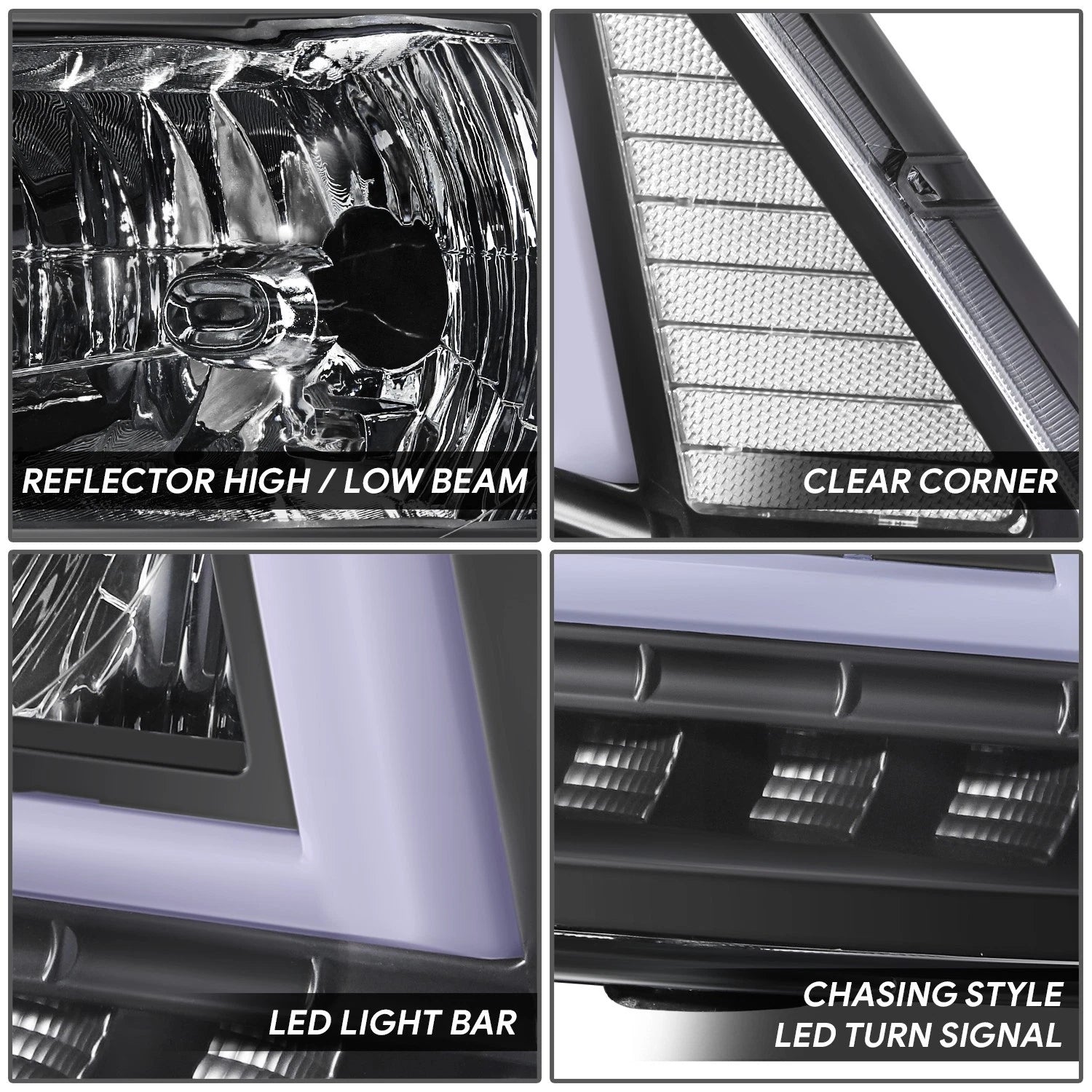 U-LED DRL Sequential Turn Signal Headlights for RAM 1500 (2009–2024)