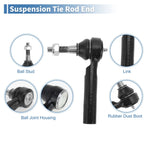 Set of 4 Front Inner Outer Tie Rod End Links for GMC Sierra 1500 (2007–2013) No. ES800223
