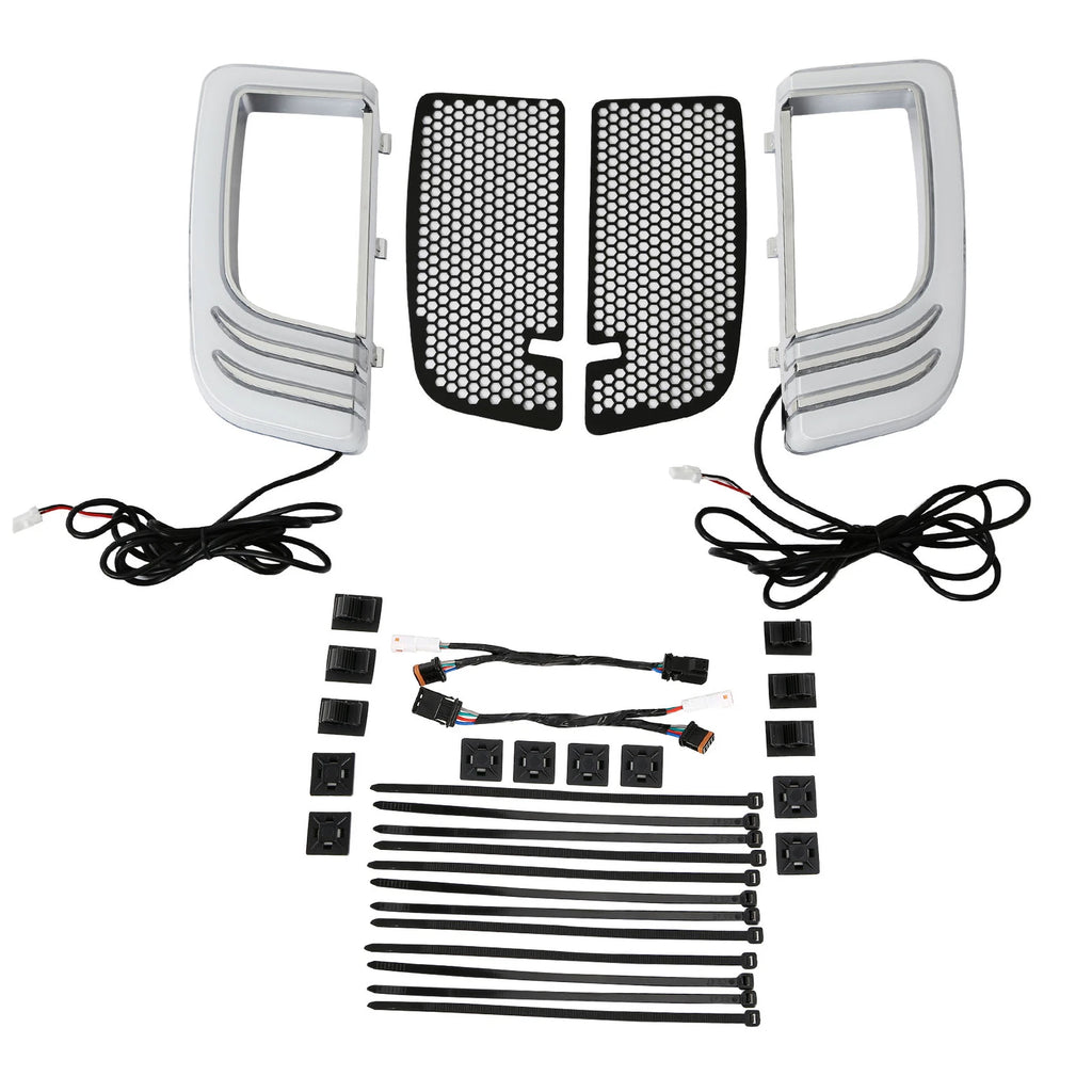 LED Turn Signals Fairing Lower Grilles for Harley Touring Road Glide (2014–2023)