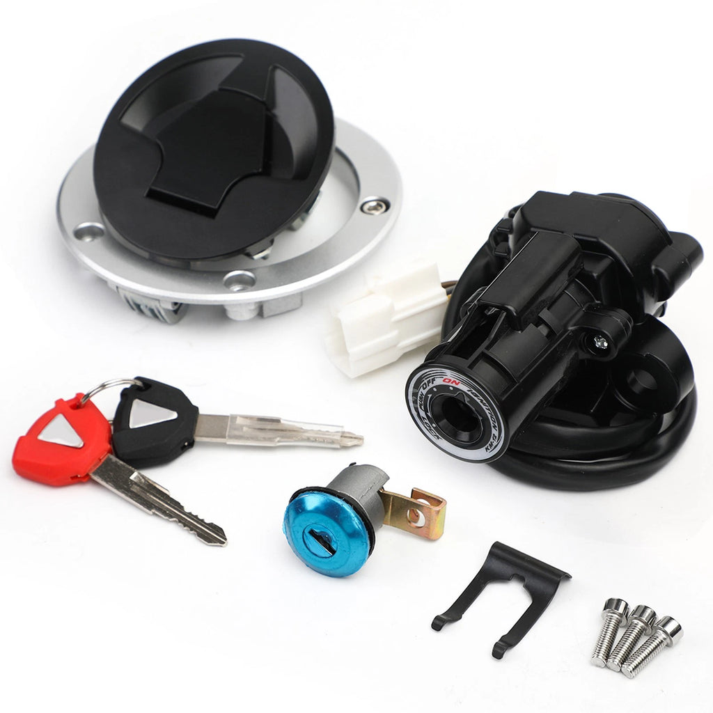 Ignition Switch Fuel Gas Cap Lock Set Key for Kawasaki ZX10R Ninja (2011–2019)