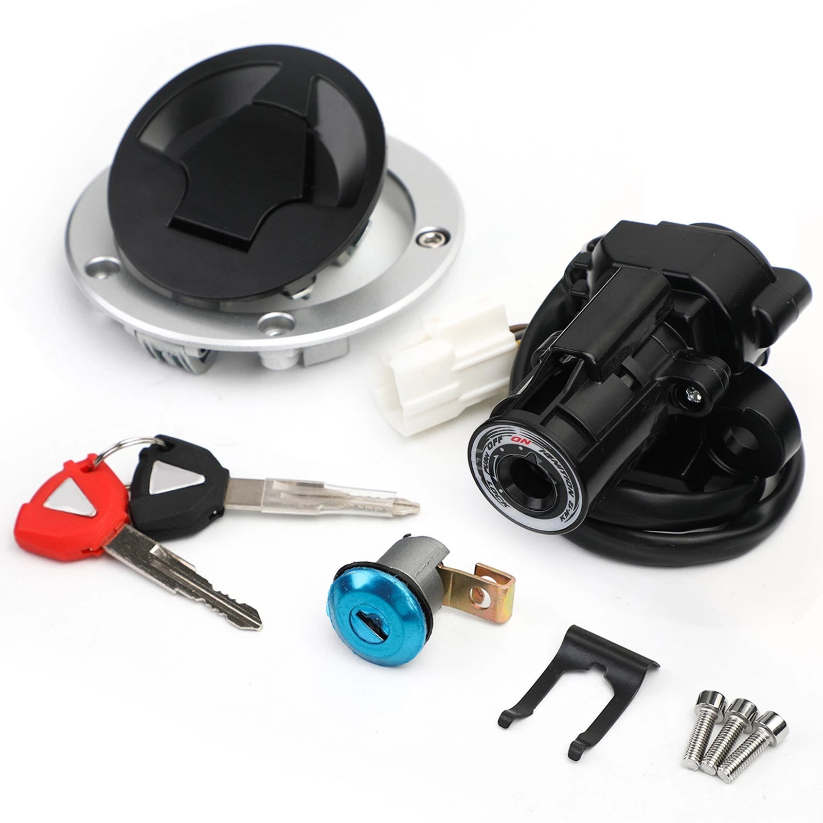 Ignition Switch Fuel Gas Cap Lock Set Key for Kawasaki ZX10R Ninja (2011–2019)