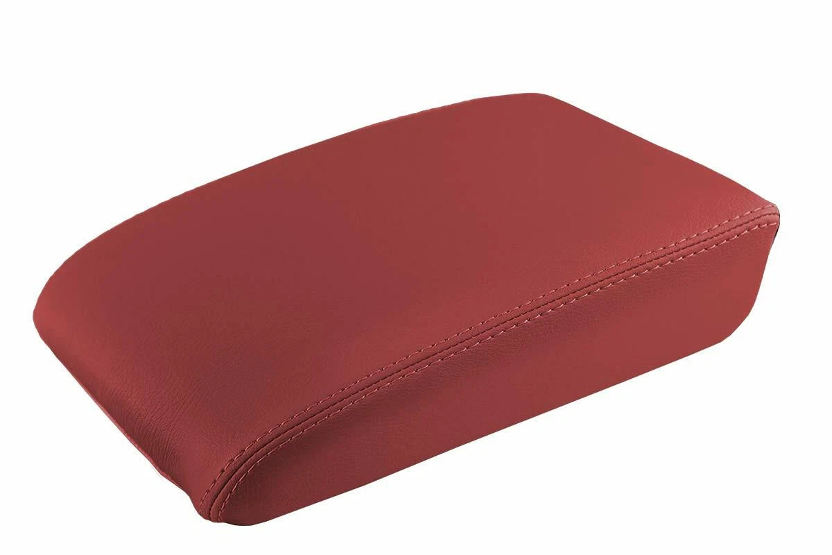 Leather Console Lid Pull Over Cover for Volkswagen Tiguan (2009–2017) Red