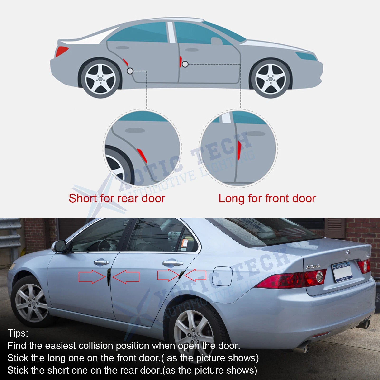 Real Carbon Fiber Side Door Edge Protection Guards for Exact Car (2019-2024)