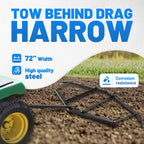 72" Tow Behind Drag Harrow for Driveway Maintenance