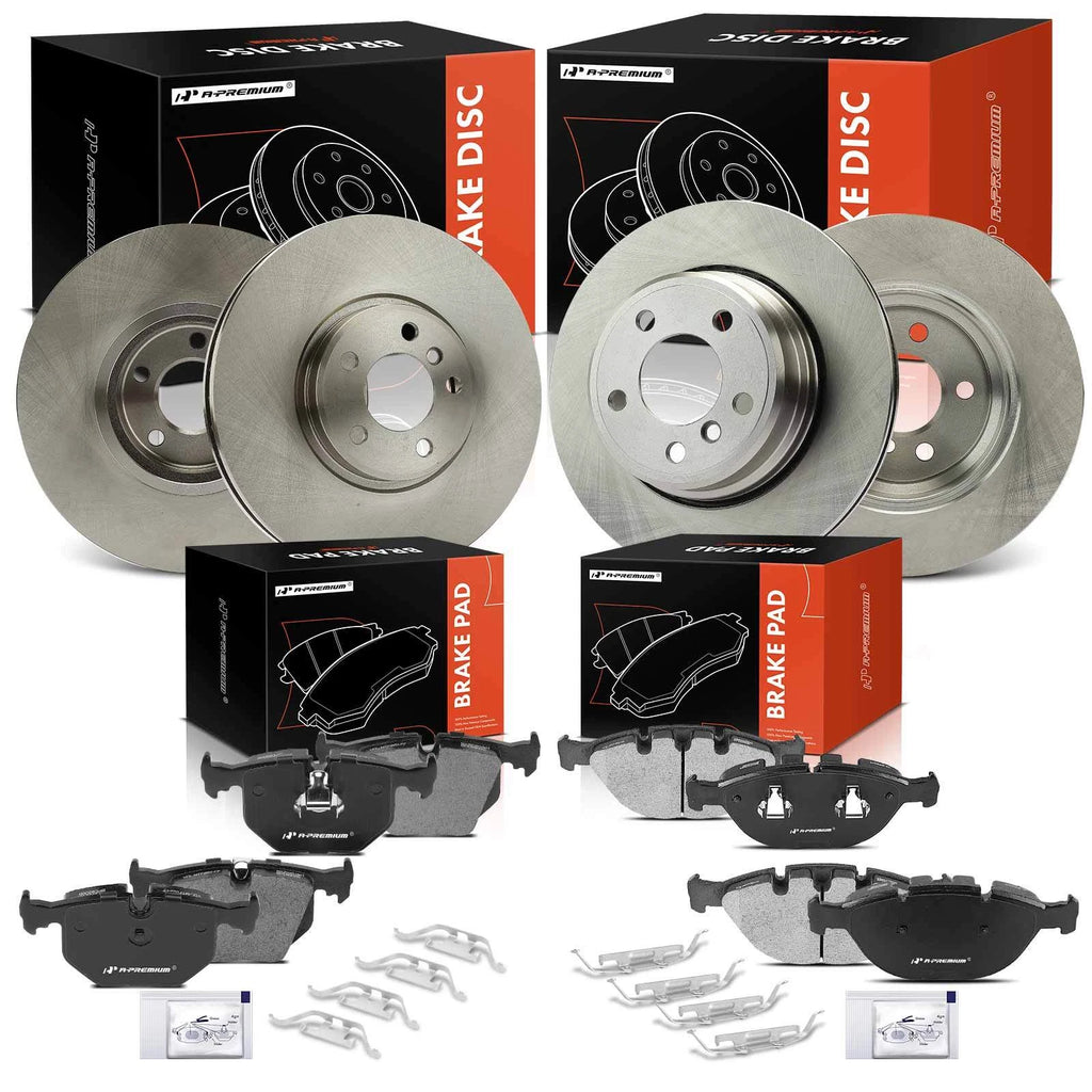 Set of 4 Disc Brake Rotors & Ceramic Pads for BMW X5 (2002–2006)