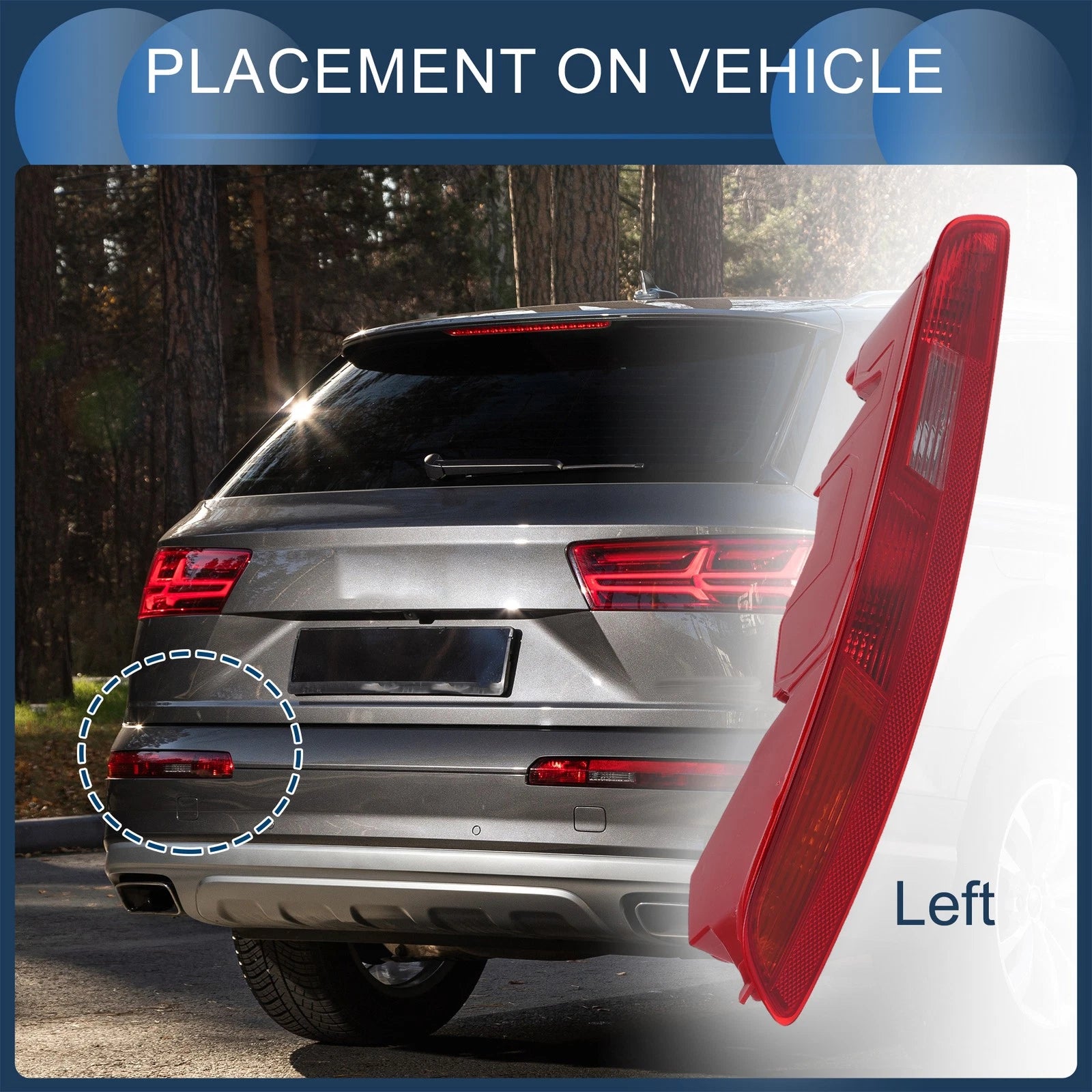 Left Rear Bumper Tail Light Shell for Audi Q3 (2012–2015) No.8UD945095