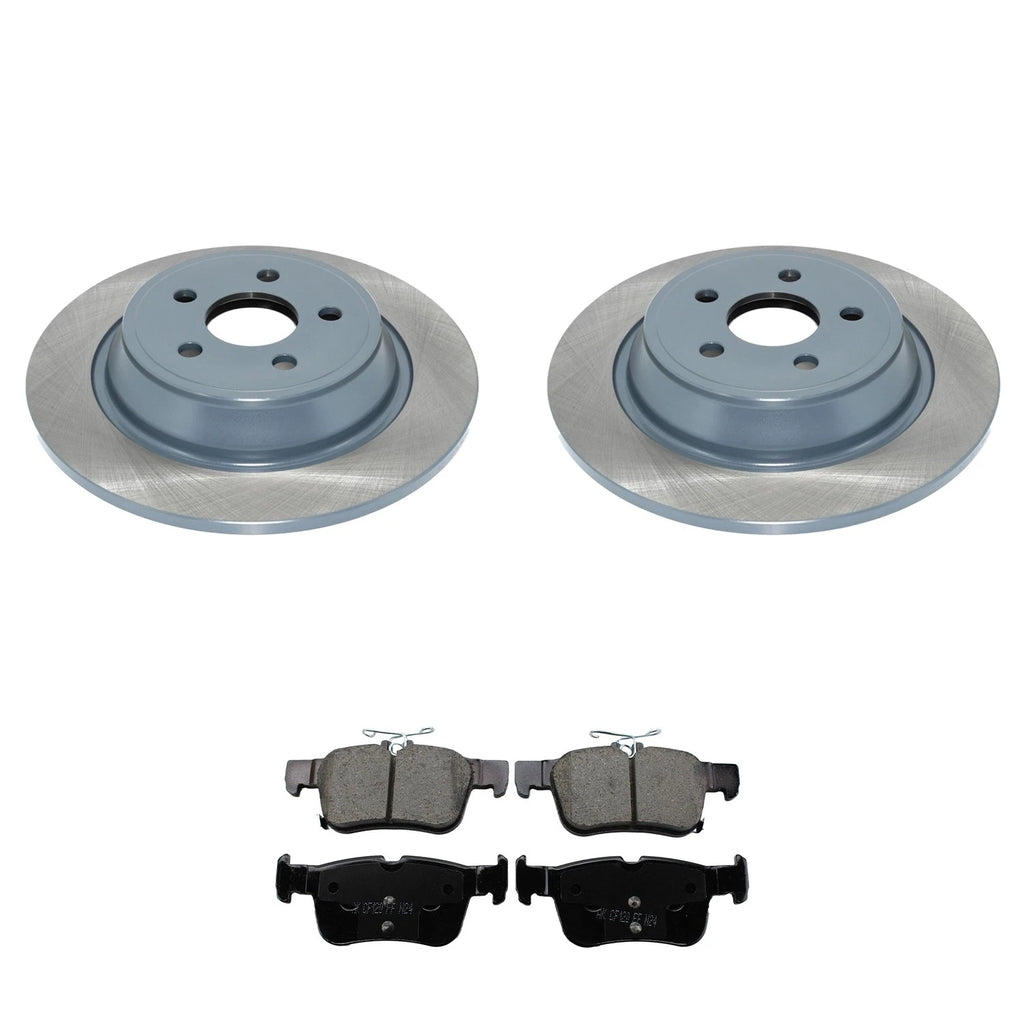 DuraGo Rear Rotors & Akebono ProACT Ceramic Brake Pads Kit for Continental