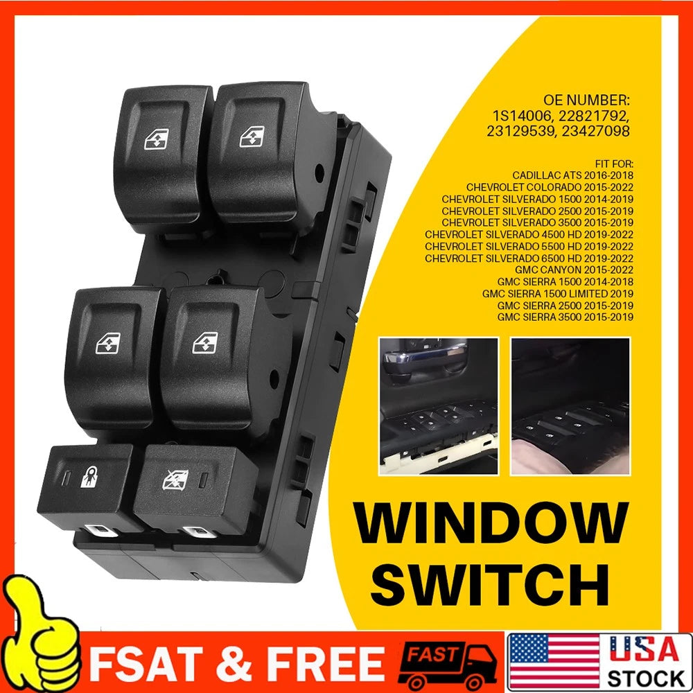 Power Window Switch for Chevy Silverado 1500 GMC Sierra 1500 (2014â2017)