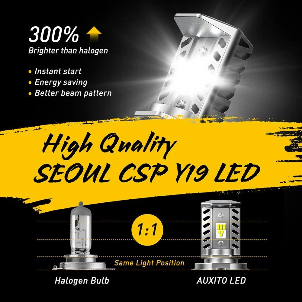 AUXITO H4 9003 LED Headlight Bulb for Motorcycle (Hi/Lo Beam)