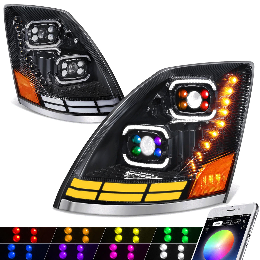 LED Reflector Headlights for Volvo VN/VNL 300/400/430/630/740 (2018–2024)