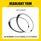 Set of 2 Headlight Bezel Trim for Mini Cooper R55 R56 R57 R58 R59 (2011–2015)