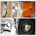 Headlight Replacement for Chevy Silverado (2007–2014) Chrome Housing Amber Corner